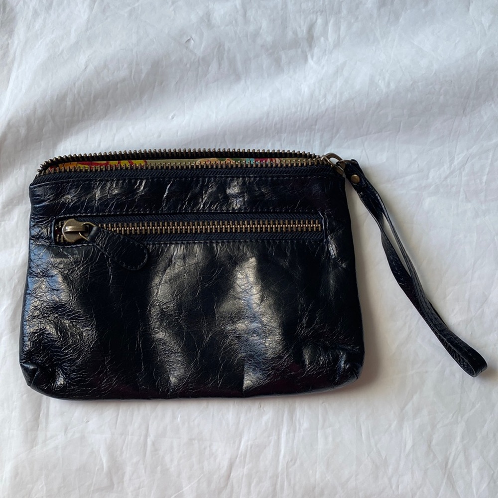 Latico Black Leather Wristlet